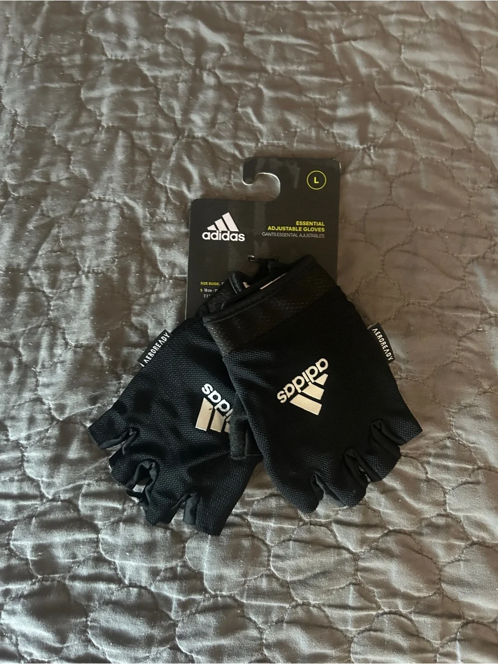 adidas Black and White Fingerless Training Gloves